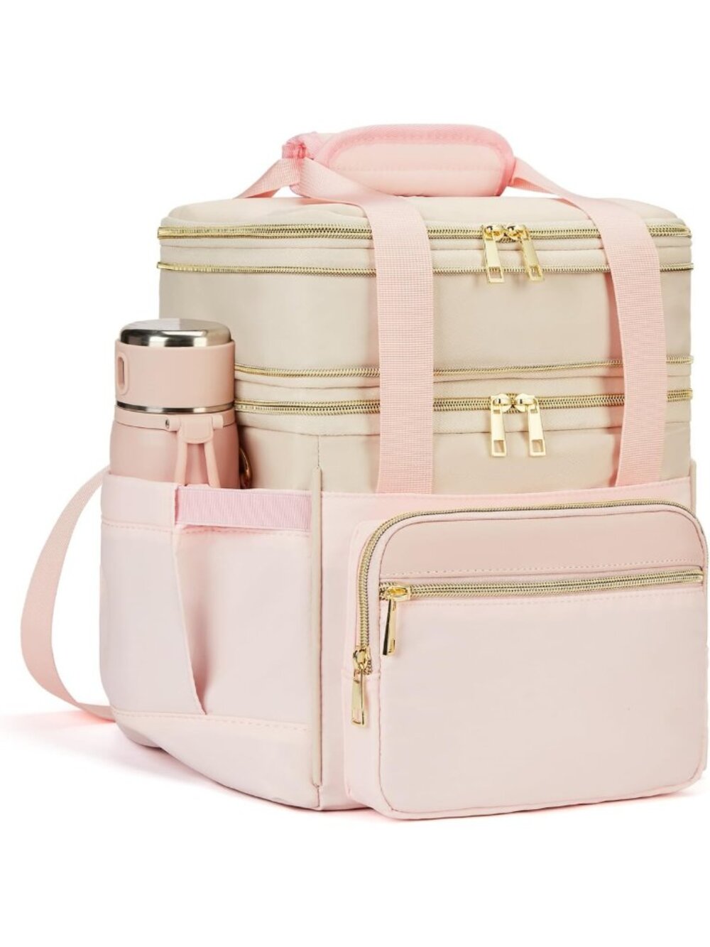 Expandable Double Deck Lunch Bag - Waterproof, Leakproof, Insulated Cooler for